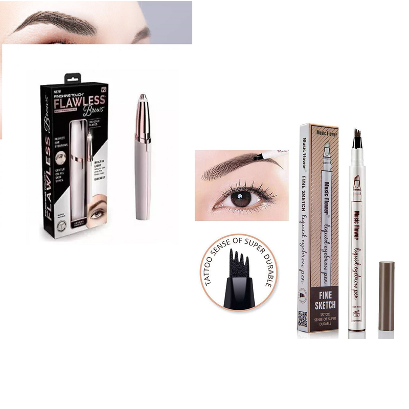 Kit completo para depilar cejas + lápiz para cejas marrón😍✔️